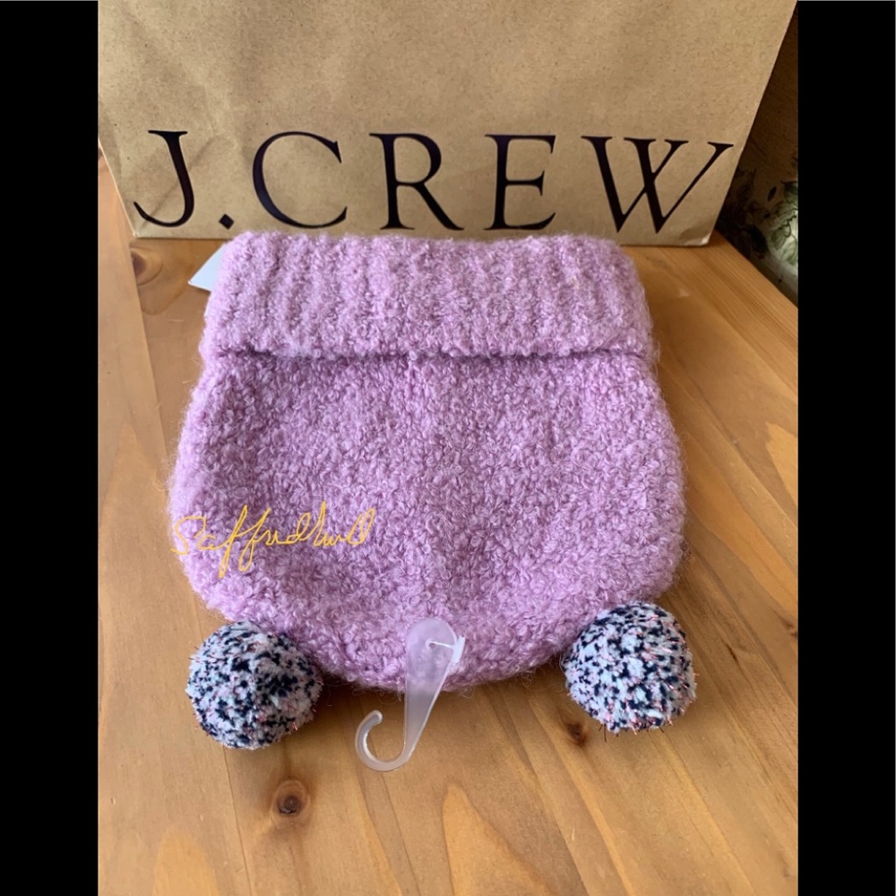 NWT J Crew Girls Pom Pom Hat Beanie PINK TEDDY